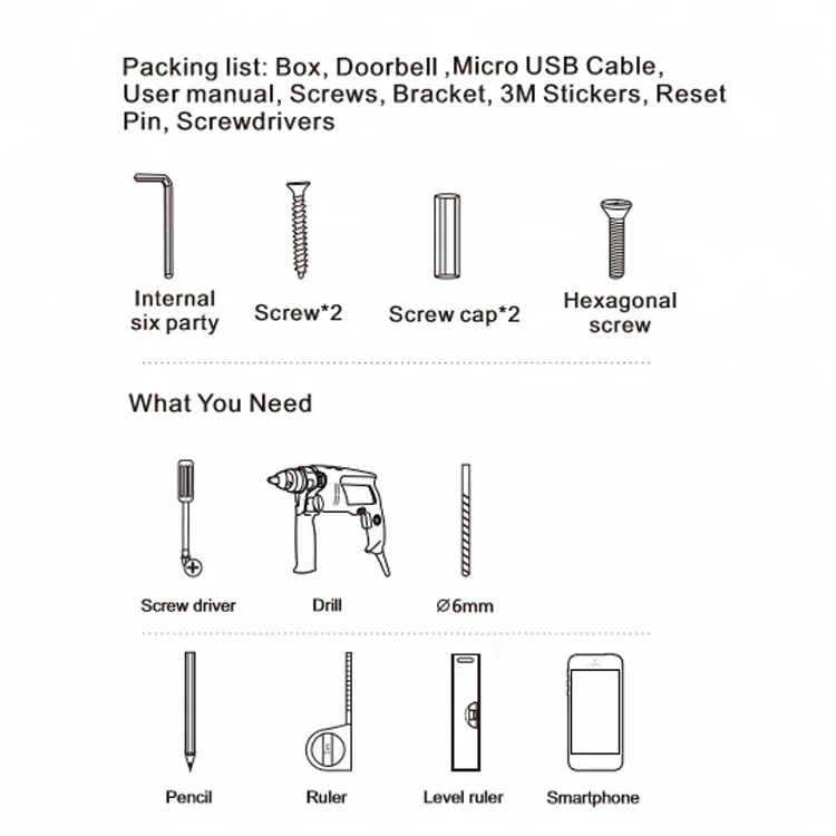 OEM Battery Powered Wireless Smart Intercom Video Doorbell with App Real time View