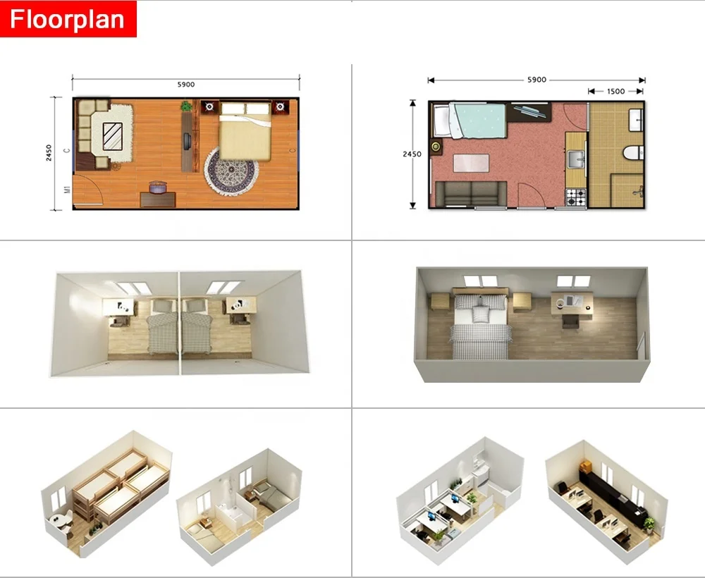 Chinese factory low cost steel frame houses prefab homes modern prefabricated tiny house