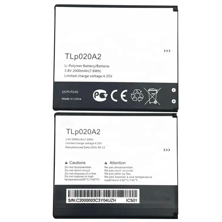 Wholesale 2000mAh TLp020A2 Original Lithium Mobile Phone Battery for Alcatel One Touch Pop Star LTE A845L/POP S3 OT5050 5050X