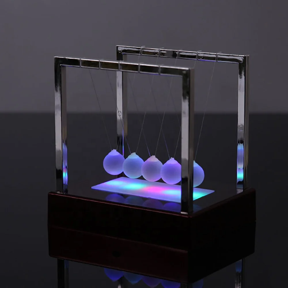 Metal Newtons Cradle Balance Balls Physical Ball Light Toy Lighting Newton Ball for Decoration Gifts