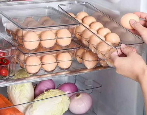 14 Eggs Refrigerator Egg Container Keeping Fresh Egg Box Kitchen Transparent Storage Holders Fridge Organiser