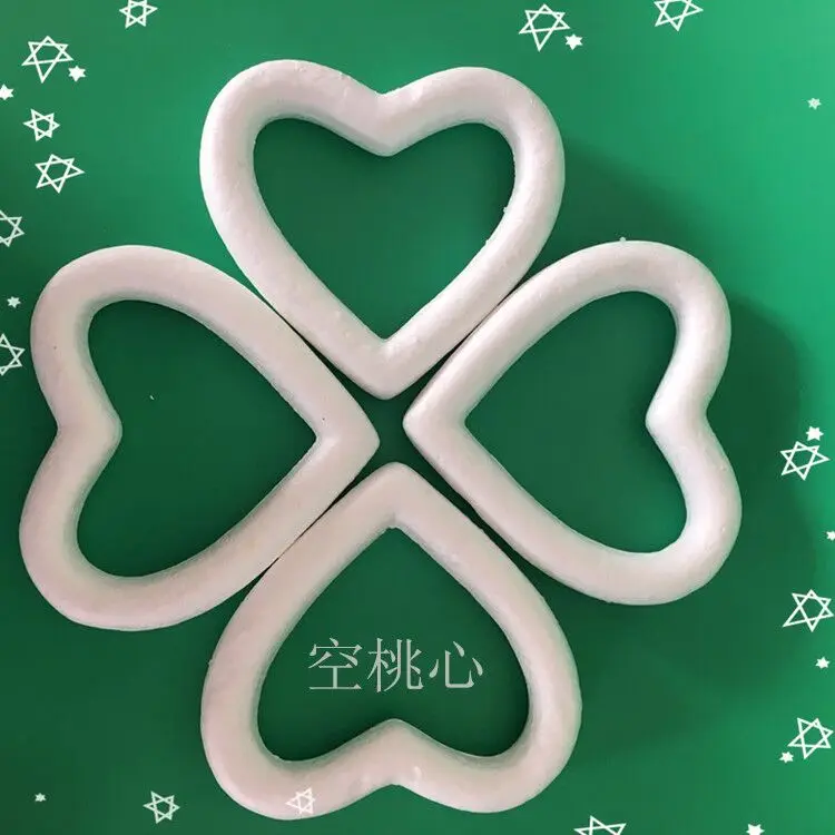 Оптовая продажа Сделай Сам белый твердый пенопластовый венок в форме сердца для украшения