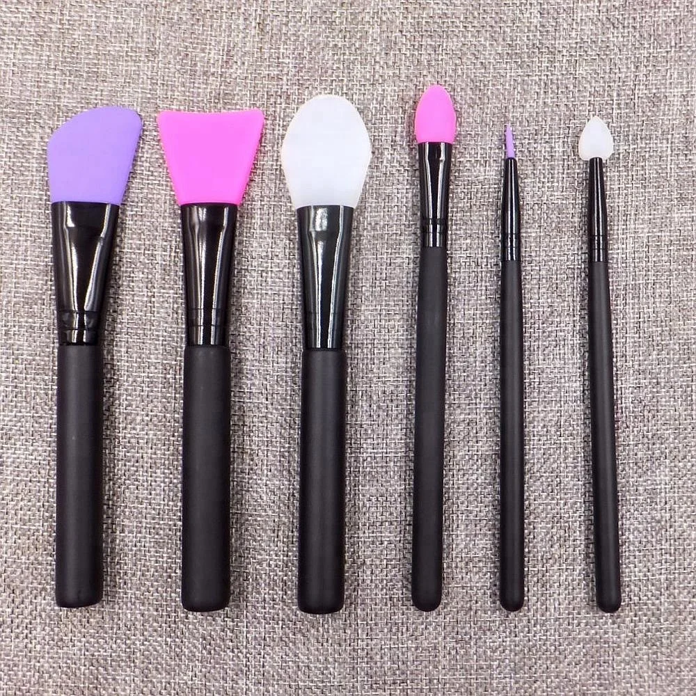 6PCS Silicone Mask Brushes Kit Women Silicone Cosmetic Face Mask Brush Set And Eye Makeup Brushes Pro Tool