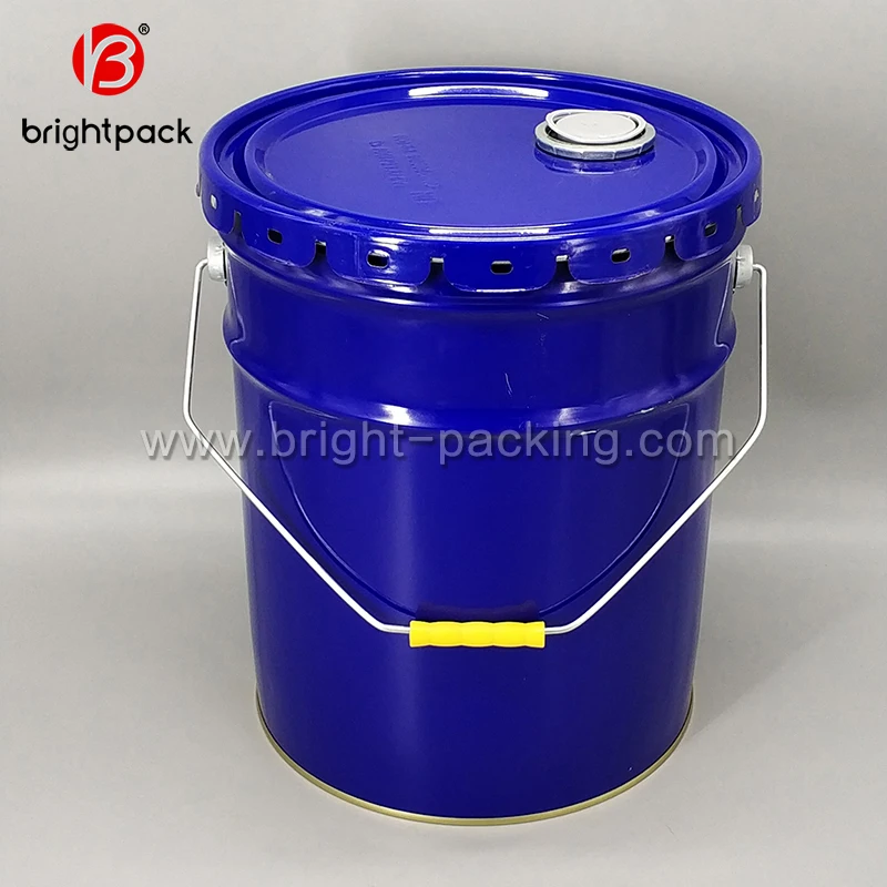 20 liter paint bucket metal tin drum 5 gallon tin pail with lug lid and handle