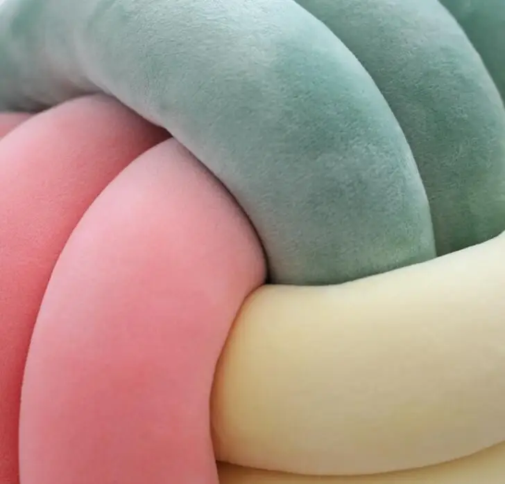 Плетеная пряжа вязаный красочный узел мяч плюшевая декоративная подушка-Декор для дома офиса дивана