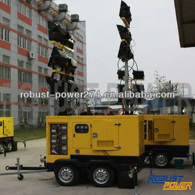 20KW Diesel  Generator Portable Light Tower for Outdoor Working