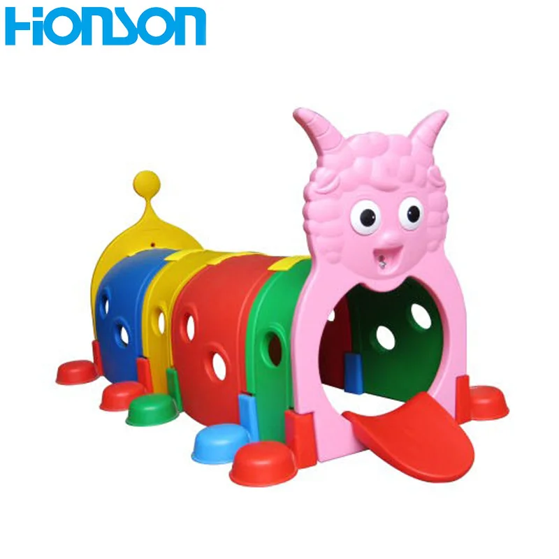 New style cheap High Quality kids indoor outdoor plastic play tunnels children playground equipment caterpillars Elf tunnel toy