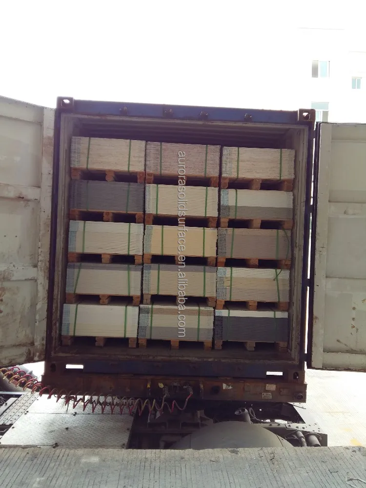 Industrial Construction 100% Pure Red Acrylic Resin Solid Surface Sheets / Artificial Marble / With All Kinds Of Shape