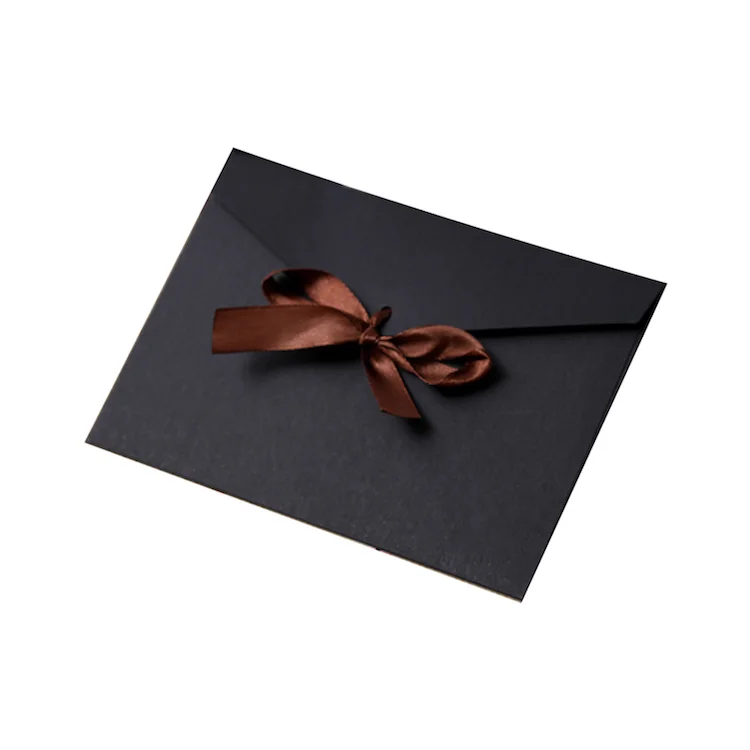 Beautiful Ribbon Custom Kraft Paper Wedding Envelopes Gift Paper Envelope