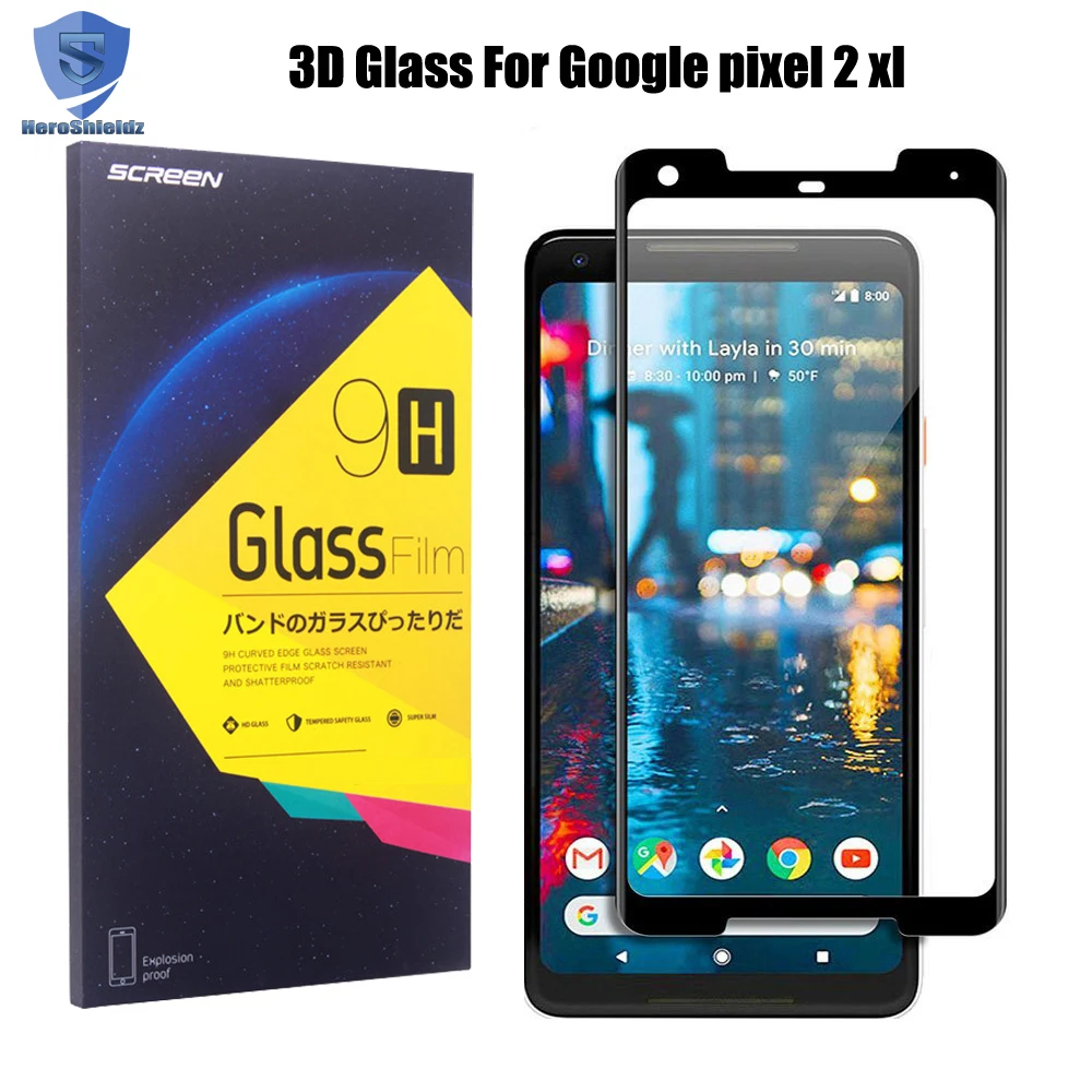 
Tempered Glass Replacement For Google Pixel 2 XL Screen Protector, Manufacture Premium 9H Shockproof Pixel 2 XL Glass Protector 