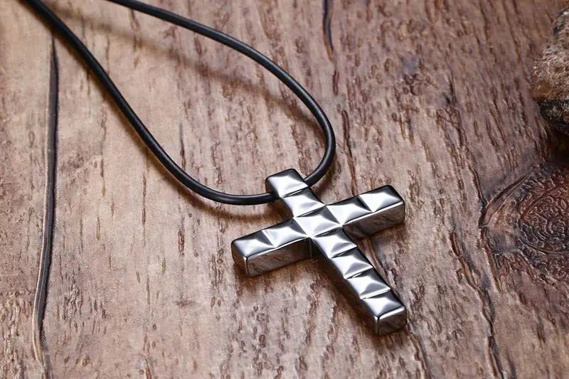 Good quality mens classic jewelry design tungsten carbide cross pendant necklace
