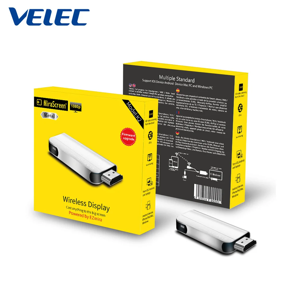 
mobile to TV Wireless screen sharing full HD 4k Video/Audio/Photo/Office file/Website wifi anycast dongle K2 