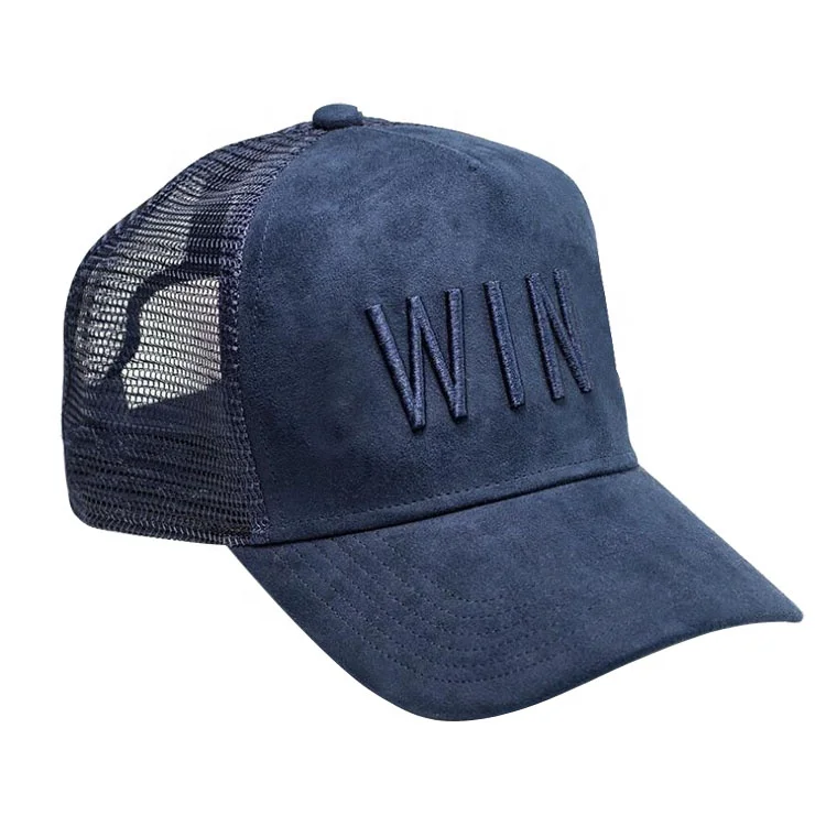 Hot sales 3D embroidery Custom suede mesh trucker hat
