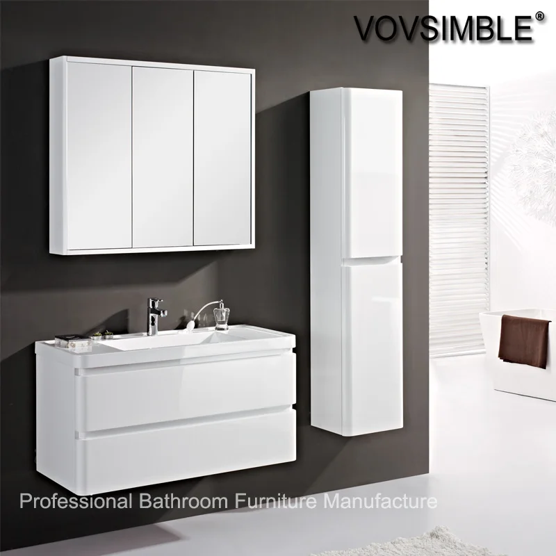 
modern bathroom vanity cabinet unit with basin and mirror cabinet 
