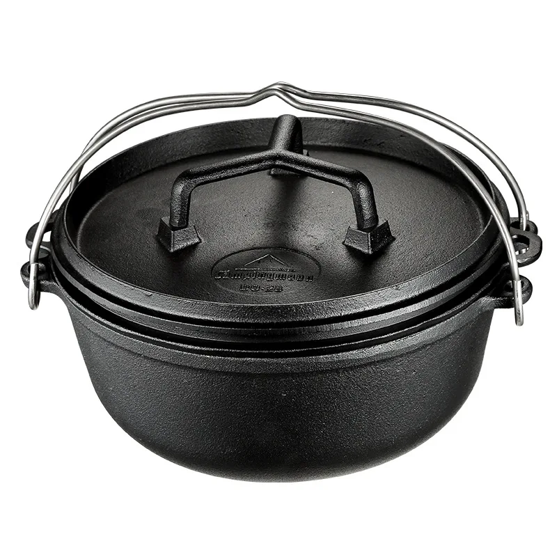 
High quality stock pot & frying pot outdoors camping hanging cast iron dutch oven set 