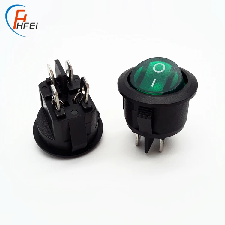 4 pin 12v round rocker switches on-off with light 4 pin round rocker switch