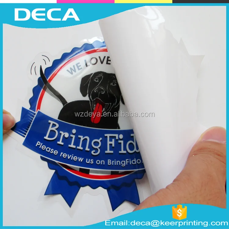 Cheap price custom logo printing uv resistant water proof transparent die cut vinyl sticker