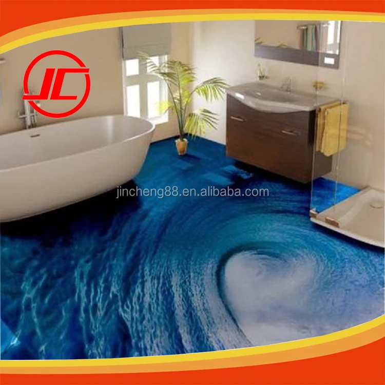 Fashion 3:1 Ratio UV Assistance 2 Components AB 3D Bathroom Epoxy Floor Coating