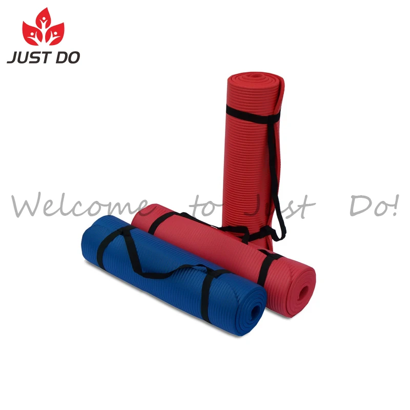 
10mm Thick NBR Non-slip Exercise Fitness Yoga Mat with carry strap 