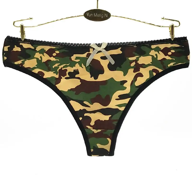 Yun Meng Ni Underwear Fashion Army Green Sexy Girls Daily Thongs