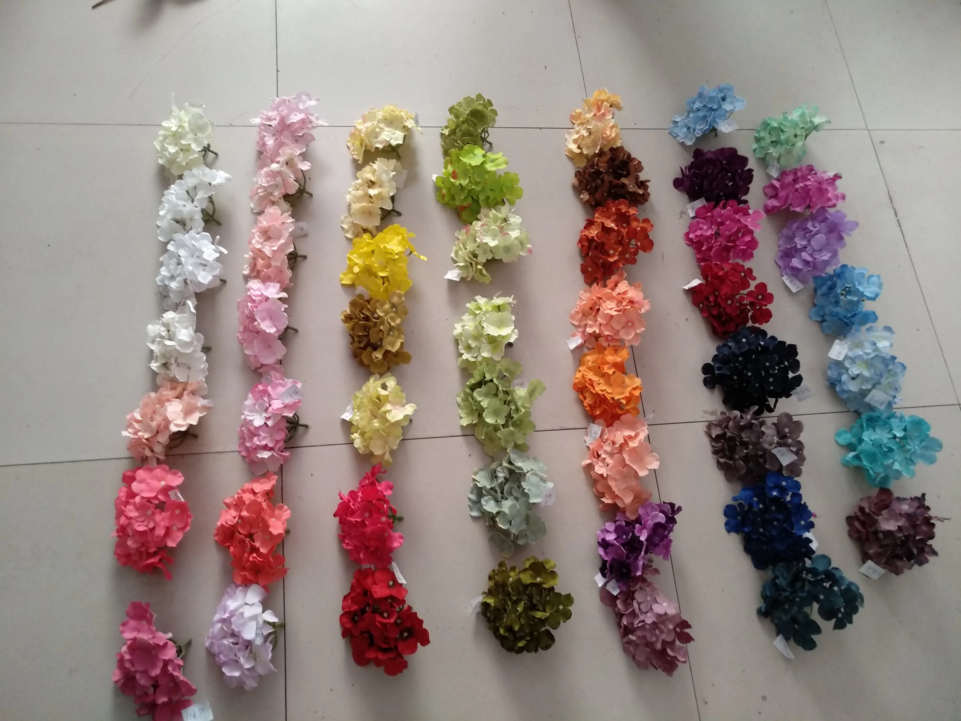 FC1507 Wholesale silk hydrangea flowers artificial flower heads for sale