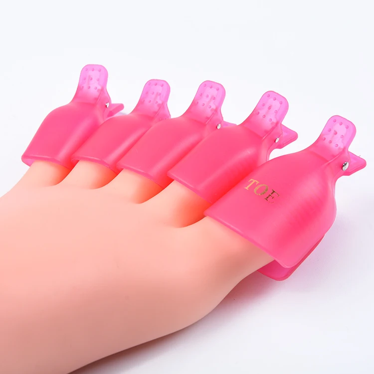 Wholesale Reusable 5pcs Plastic UV Gel Polish Remover Clip Soak Off Toe Nail Clip