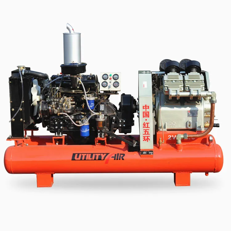 Воздушные поршневые компрессоры Hongwuhuan 2V-4.0/5C 0.5mpa 5bar 140cfm для дизельной майнинга, распродажа