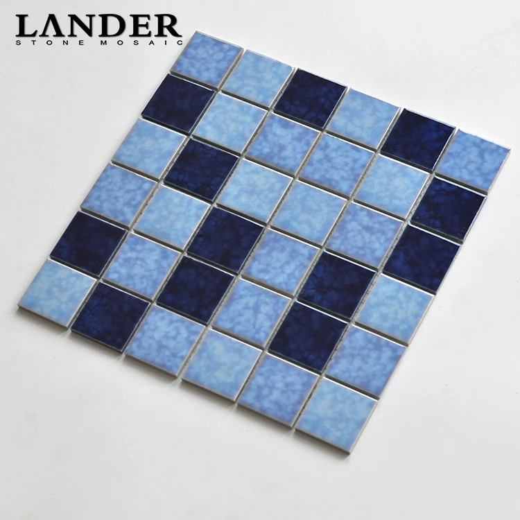 blue color ceramic porcelain mosaic tile for swimming pool