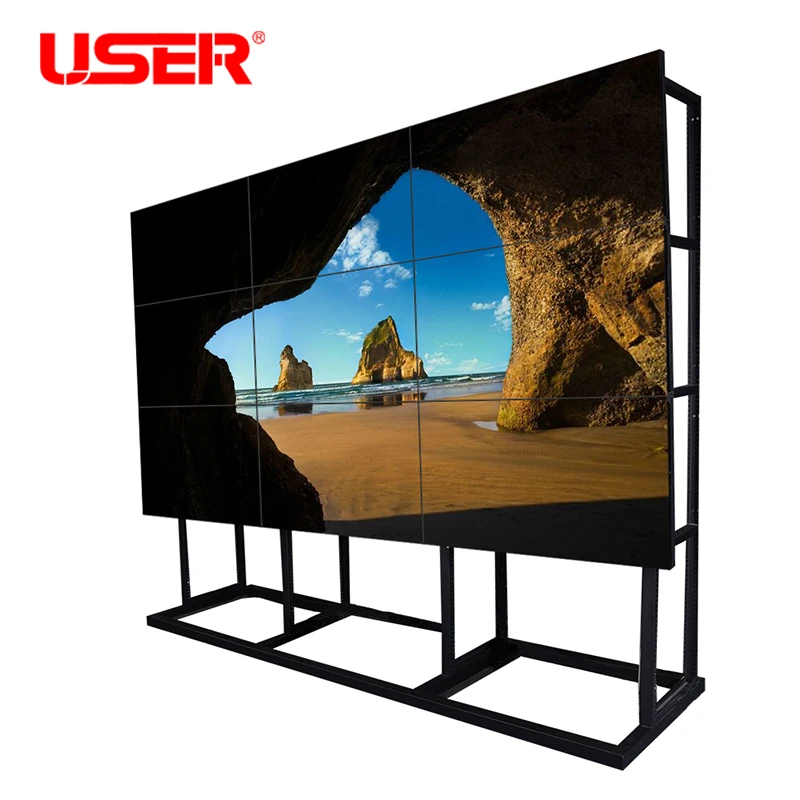 3x3 Full video wall 46 inch seamless seamless wall mounted LCD Display best digital signage screen for advertising