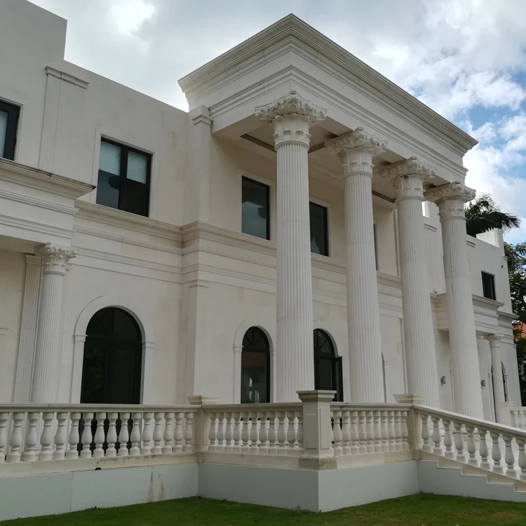 Solid feature and column shape decorative pillars marble roman column