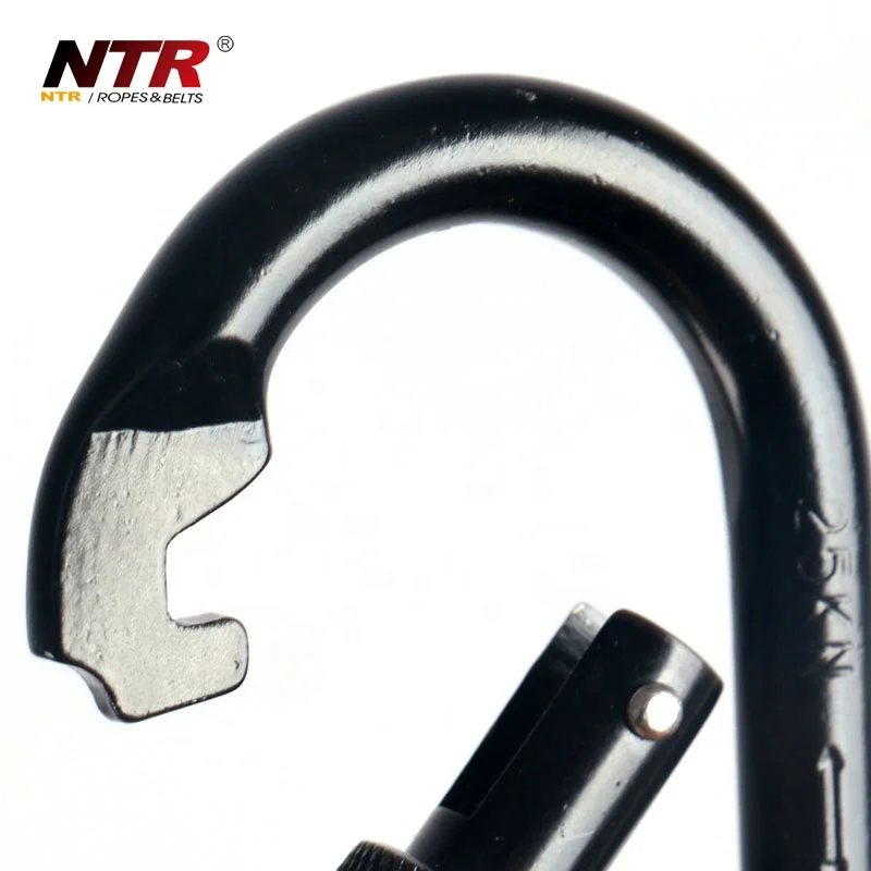 Screw lock rock climbing carabiner steel