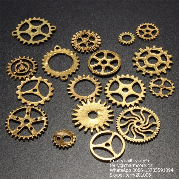 Wholesale Time gear Steam punk 3D nail art decoration accessories / Machine Style Nail Design clocks Steam nails accessories