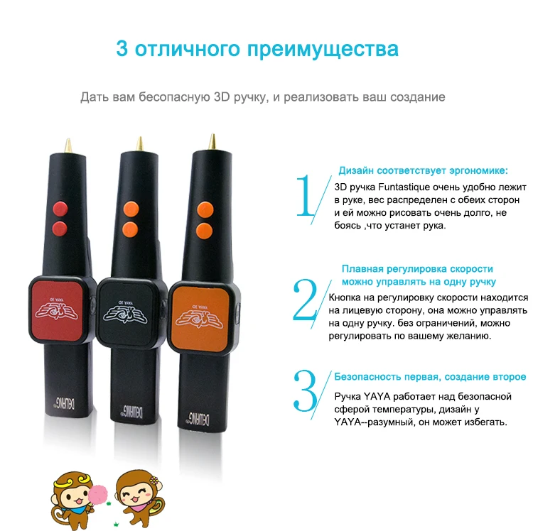 Школьный покупок Дети Подарок пера 3d лучшие мировые продажи 3d печать pen 3 цветов