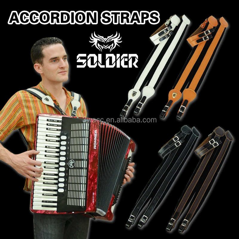 Padded leather accordion strap /leather strap