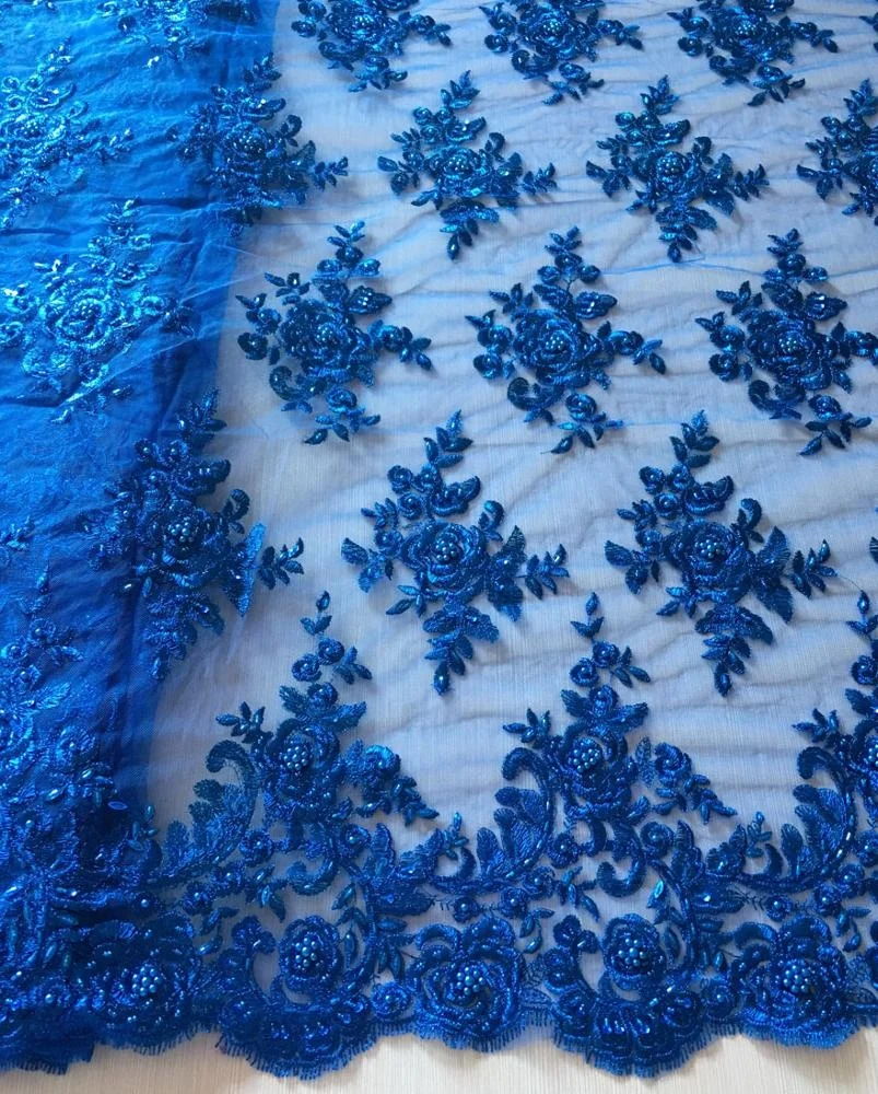 top fashion burgundy beaded tulle lace fabric for dress, metallic hand embroidered fabric