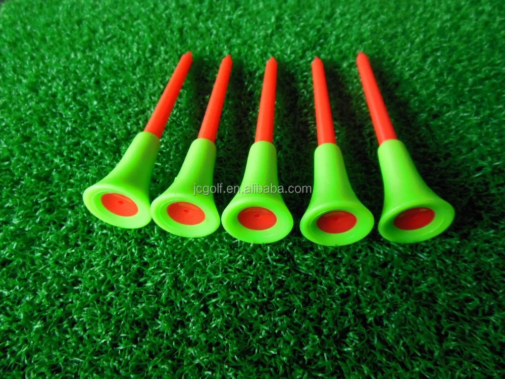 70mm plastic golf tee With colorful Large Rubber Cushion Top