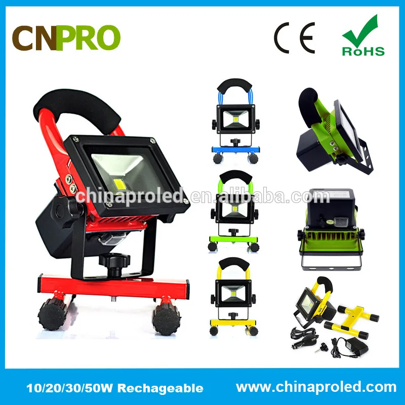 Высокое качество наружного использования 10 Вт перезаряжаемый светодиодный прожектор AC100-240V 2 года гарантии