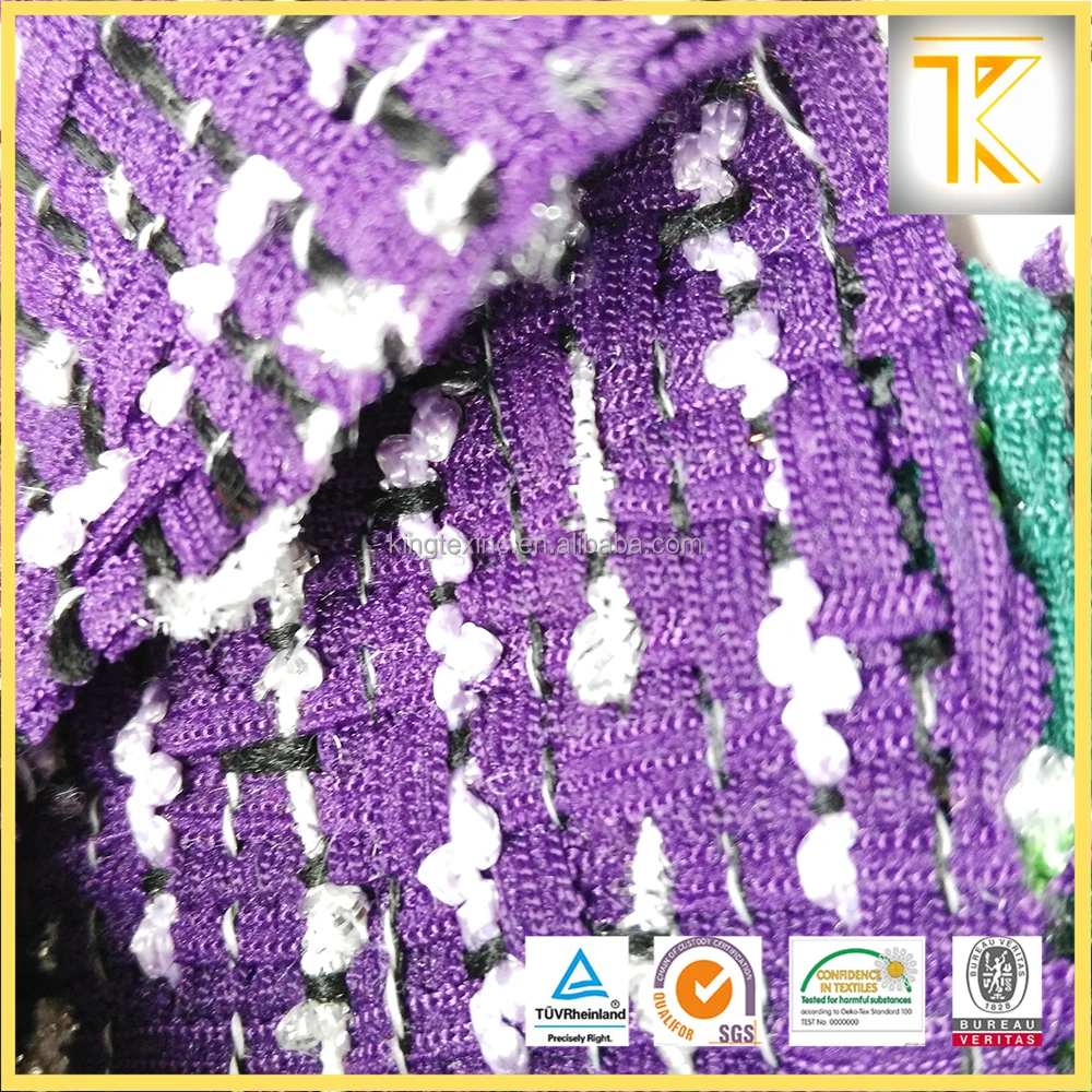 
Hot sales products satin fabric wholesale for woolen fabric for luxury cloths tweed boucle 