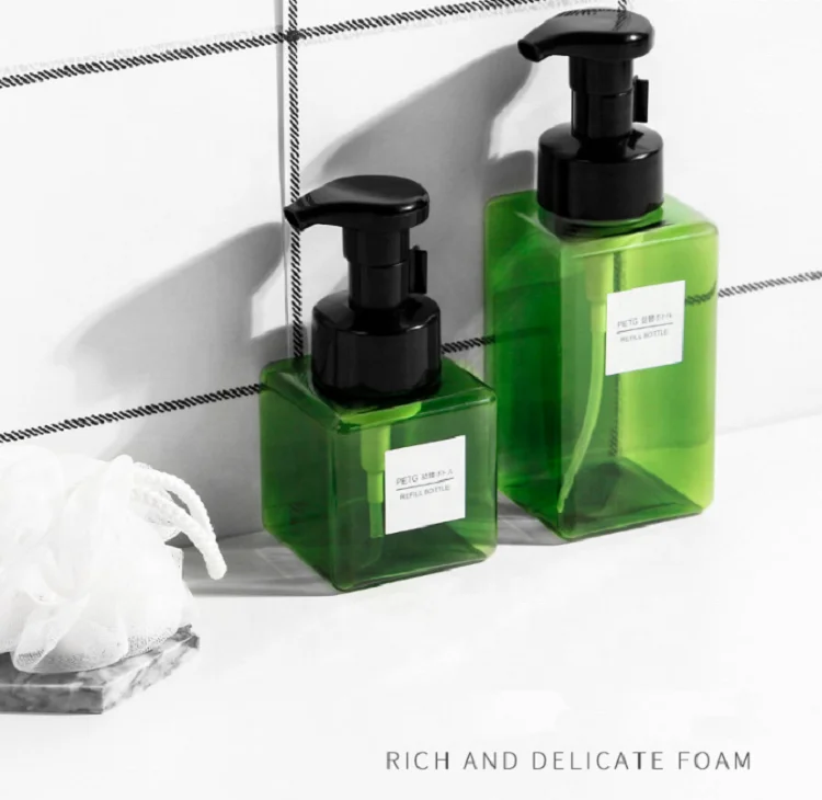 
Wholesale 250ml Empty Amber Colored Square Plastic PETG Foam Pump Bottles 