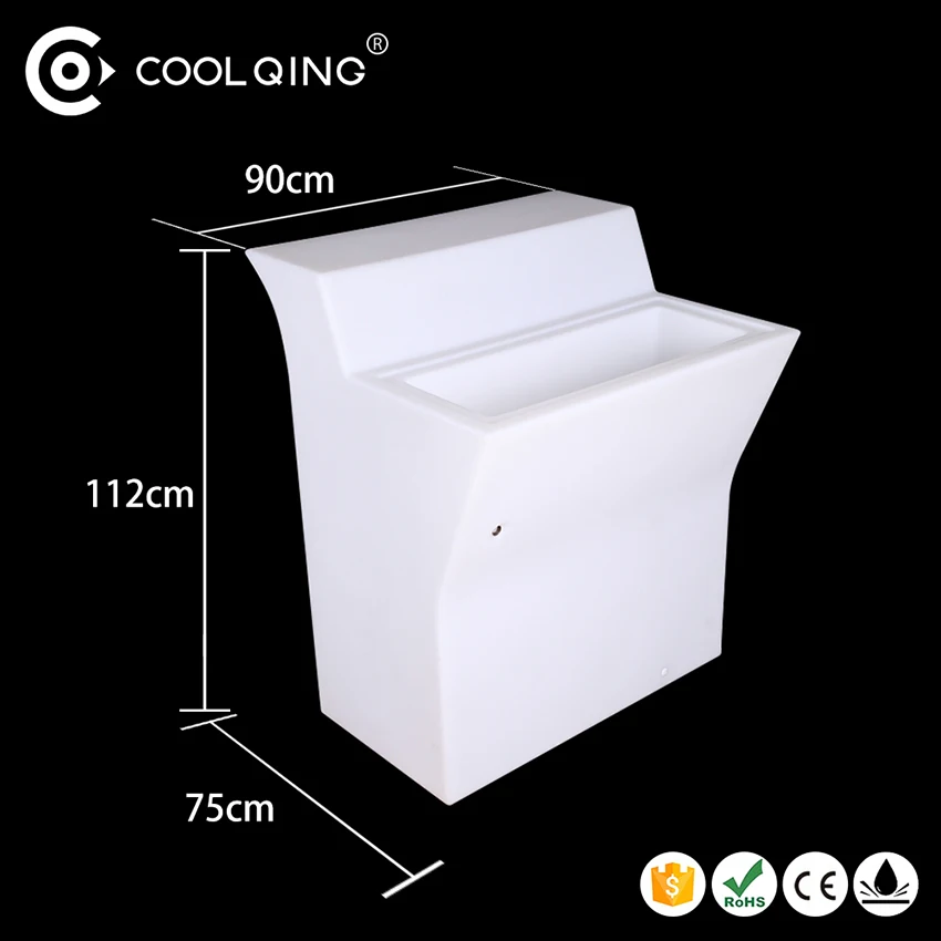 Glowing waterproof modern led furniture PE plastic table led bar counter