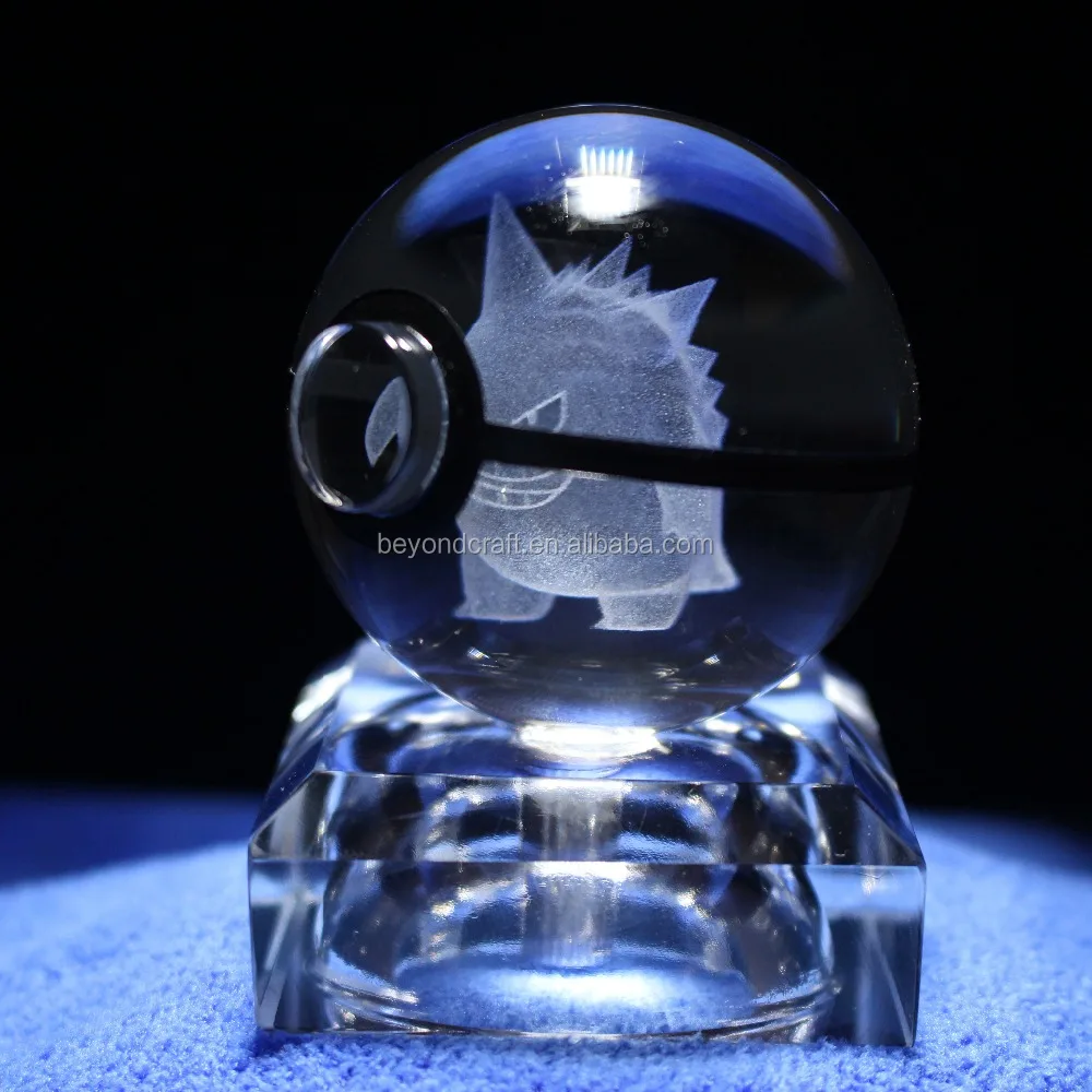 Dropship 2 inch Crystal Glass ball Pokemon Go Game Fans gifts