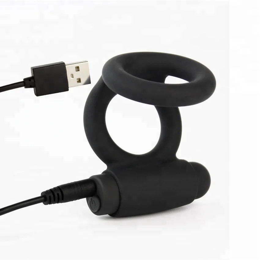 Dual cock ring vibrator prostate massager cock ring male Waterproof mute bullets vibrator with ring