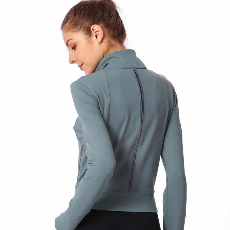 New Autumn Winter Long Sleeve Net Breathable Nylon Zipper Coat Yoga Running Sport Jogging Jacket Women