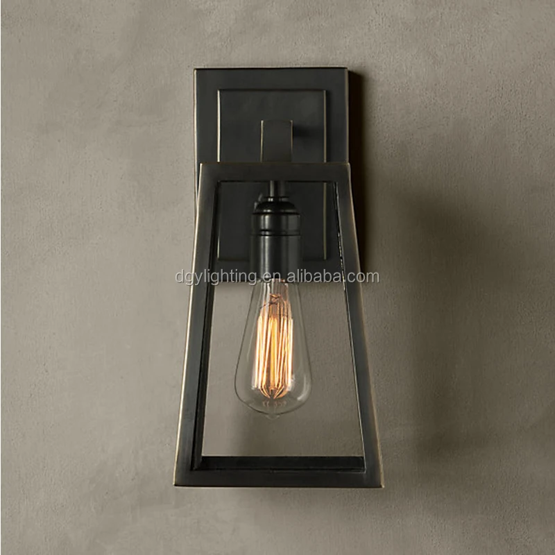 
Wall Mounted Black Brakect Vintage 110v-240v Restaurant Kids Room Wall Light decoration iron with glass 