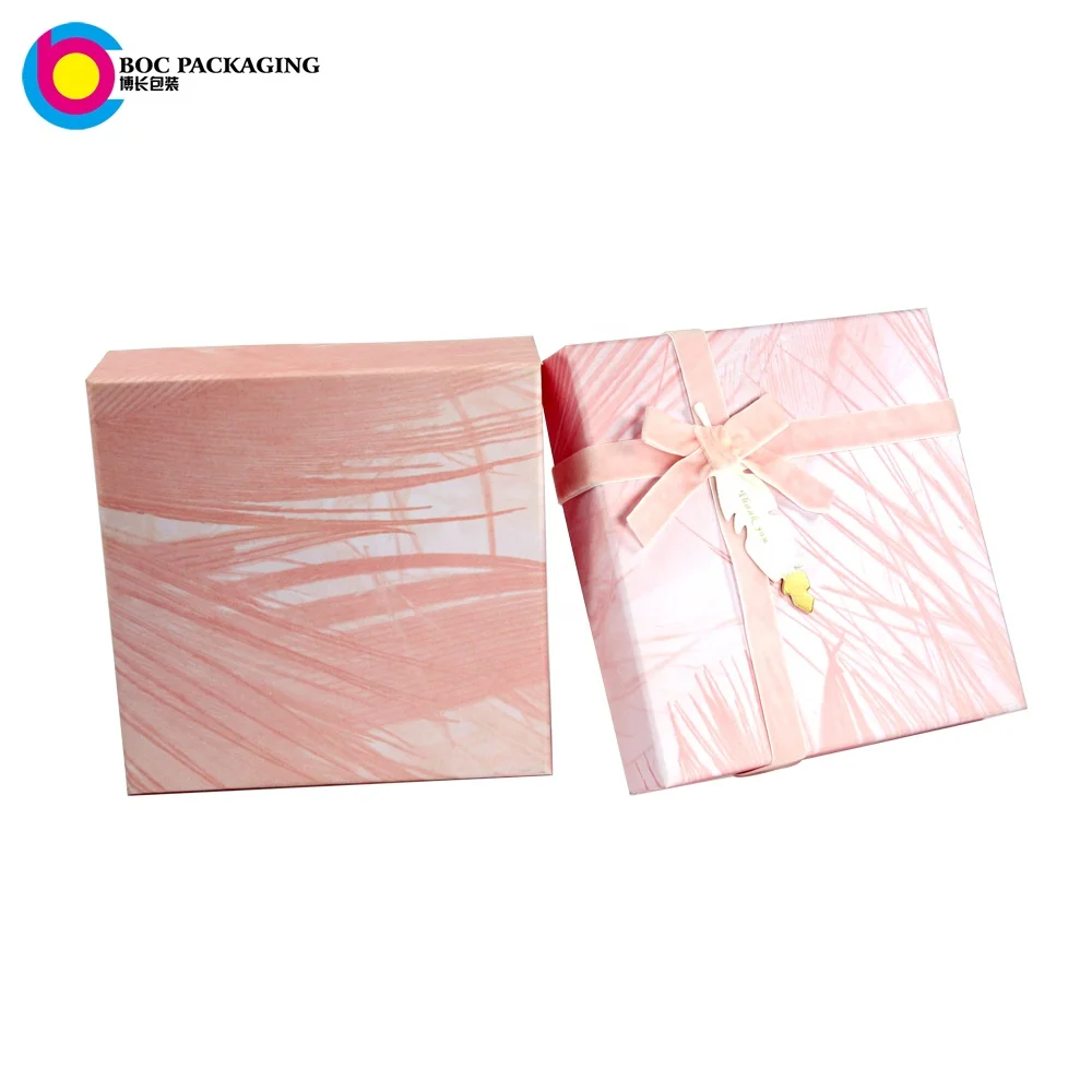 TROPICAL PINK GIFT BOX WITH FLANNELETTE RIBBON