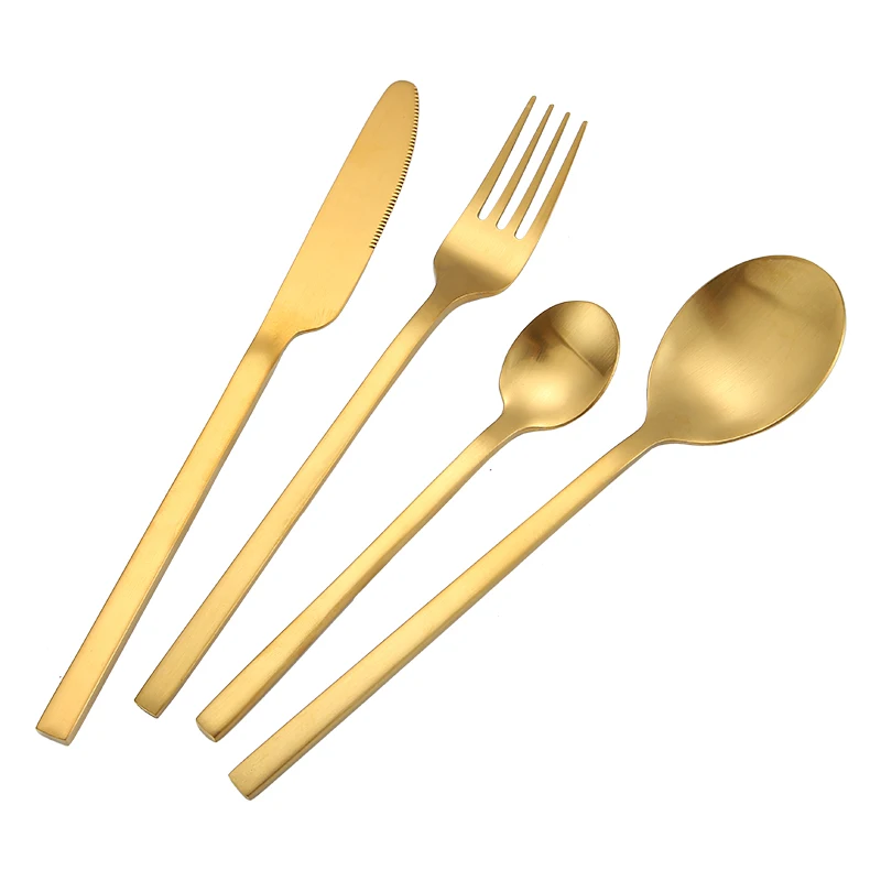 Western Flatware Set Reusable Stainless Steel Cutlery Set with Knife Fork Spoon for Tableware