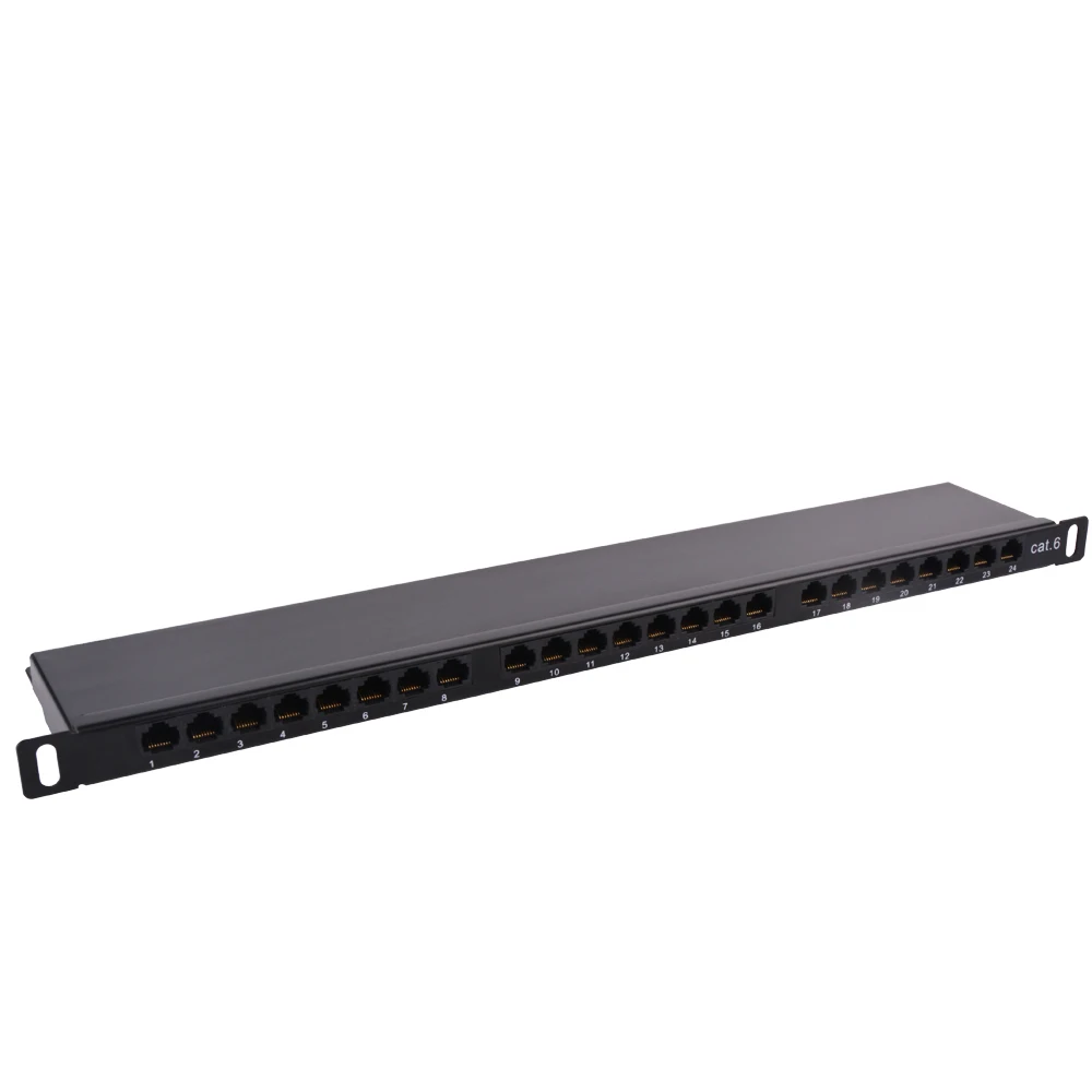  Сеть RJ45 UTP Cat 6 24 порта для монтажа в стойку 0.5U 19 дюймов IDC коммутационная