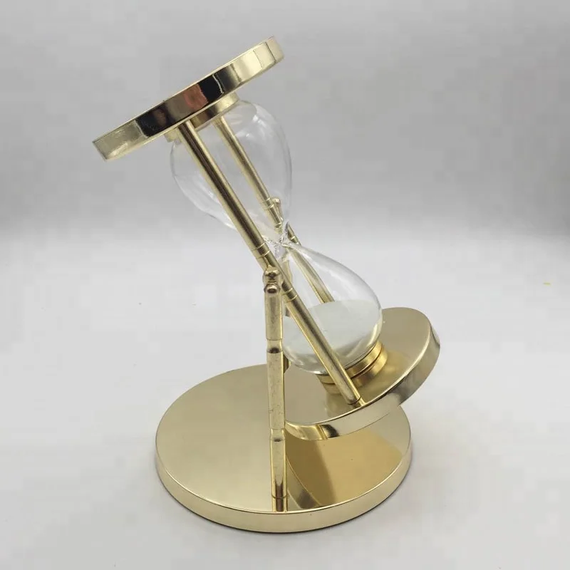 custom metal large hourglass stainless steel rotating sand timer