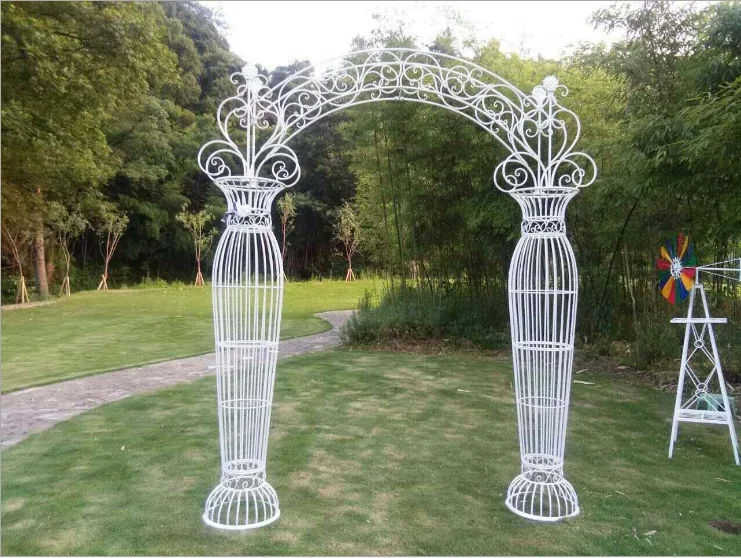 
European wrought iron arch Wedding props wedding arched door outdoor decoration decorative flower door shelf 