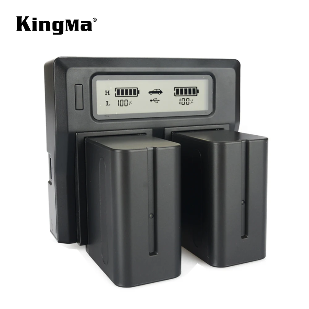 KingMa Smart LCD-display Dual Channel Charger For Sony NP-F970 NP-F960 NP-F750 Camcorder Battery